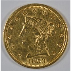 1853 $2.50 GOLD LIBERTY XF