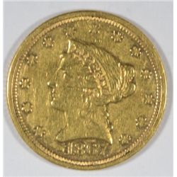 1867 $2.50 GOLD LIBERTY AU+