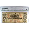 Image 1 : 1864 $1 STATE OF FLORIDA NOTE CGA 20