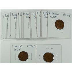 16-LINCOLN CENTS (25-S,26,26-D,26-S,27,27-D,27-S,28,28-D,29,29-D,29-S,31,38-D,