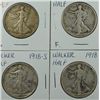 Image 1 : 4-1918-S WALKING LIBERTY HALF DOLLARS "GRADING SET" (GOOD,VG,FINE,VF)