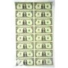 Image 1 : AN UNCUT SHEET OF 16 1999 U.S. $1.00 FEDERAL RESERVE NOTES, MINT