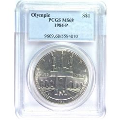 1984 OLYMPIC COMMEM DOLLAR PCGS MS68