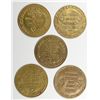 Image 2 : ( 5 ) GAMBLING HALL TOKENS AND A St. LUIS NUMISMATIST RARE COIN GUIDE ON  COIN