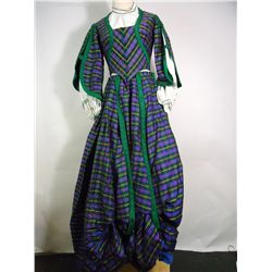 Angels and Insects Rowena (Saskia Wickham) Hero Late 1800's 3-Piece Silk Plaid Dress Period Costume