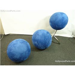 Zookeeper (Kevin James) Custom Made Contemporary Art Blue Ball Chair w/ Ottoman