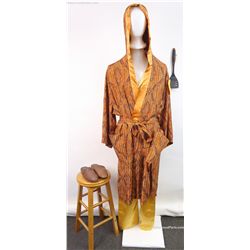 Be Cool Sin La Salle (Cedric The Entertainer) Satin XXL Robe & Pajamas w/ Spatula Costume