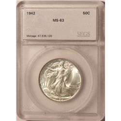 1942 Walking Liberty SGS MS63