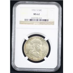 1951-S Franklin Half NGC MS62