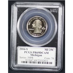 2004-S Michigan Quarter PCGS PR69DCAM