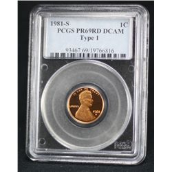 1981 T1 Lincoln Cent PCGS PR69DCAM