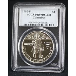 1992-P Columbus Commemorative - SILVER PCGS PR69DCAM
