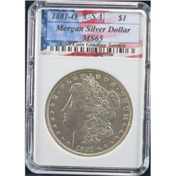 1881-0 Morgan USA Grading MS65