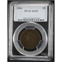 1816 Coronet Head Large Cent PCGS AG03