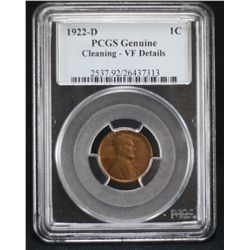 1922-D Lincoln Cent PCGS Genuine - VF