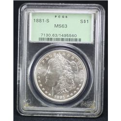 1881-S Morgan - Old Green Holder PCGS MS63