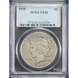 1928 Peace PCGS VF20-Key Date