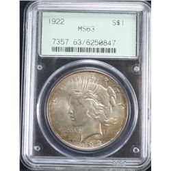 1922 Peace PCGS MS63-OGH