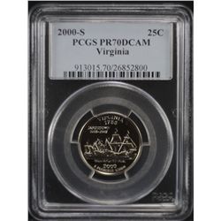 2000-S Virginia Quarter PCGS PR70DCAM