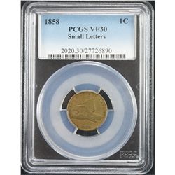 1858 Flying Eagle Cent PCGS VF30