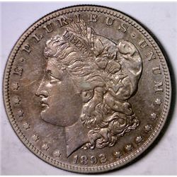 1892s AU + SHARP DETAILED KEY Date Morgan US Silver Dollar