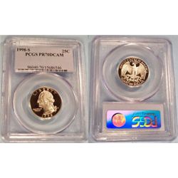 1998 S Clad Washington 25c PCGS PR70DCAM