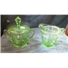Image 3 : Green Depression Creamer & Sugar