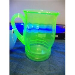 Vaseline Glass Water Pitcher
