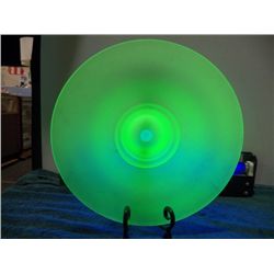 Vaseline Glass Footed Bowl