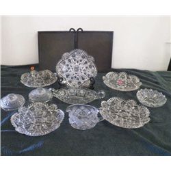 Vintage Pressed Glass (10) Pcs