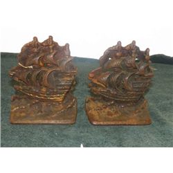 Vintage Book Ends Sail Ship