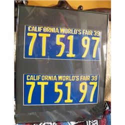 California 1939 License Plates