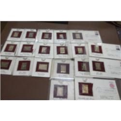 First Day Issue 14K  (22)  Collector Stamps,