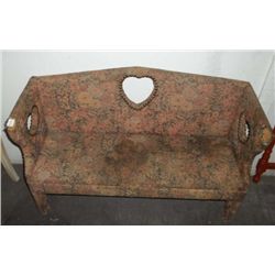 Child Bench Fabric Covered With Heart Center