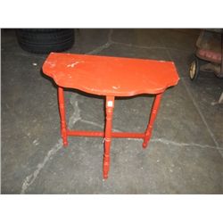 Rustic Side Table Painted Red
