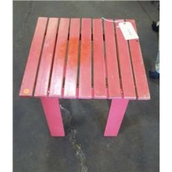 Red Wood Slat end patio table