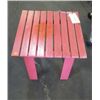 Image 1 : Red Wood Slat end patio table