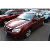 Image 1 : 2005 KIA SPECTRA LX 4 DR SDN, BURGANDY, VIN KNAFE121X55060396
