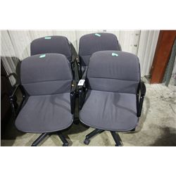 4 GREY MOBILE OFFICE CHAIRS