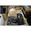 Image 1 : BOX OF CAR STEREOS, DVDS, AND BELL SATELLITE RECEIVER