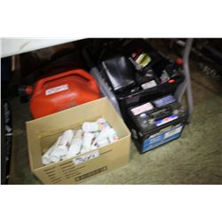 ASSORTED BATTERIES AND OIL PRODUCTS