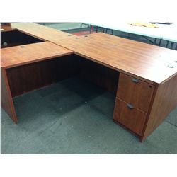 CHERRY L-SHAPED DESK