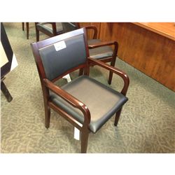 BLACK LEATHER, CHERRY FRAME CLIENT CHAIR (S1)