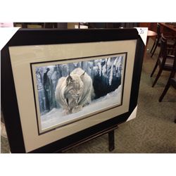 FRAMED PRINT BY ROBERT BATEMAN `LYNX`