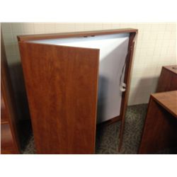 CHERRY WALL MOUNT 2 DOOR MAGNETIC WHITE BOARD CONFERENCE CABINET