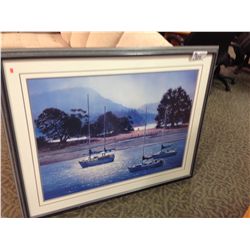 FRAMED PRINT `SAILBOATS`BY KIFF HOLLAND