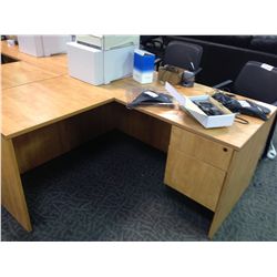 MAPLE L SHAPE DESK WITH LEFT RETURN