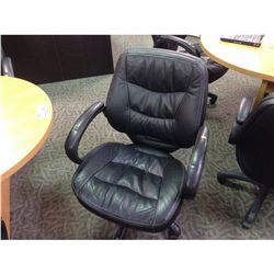 BLACK LEATHER MID BACK EXECUTIVE CHAIR