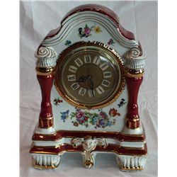 Porcelain Clock Labeled Limoge Design 11"W x 16"H x 4"D
