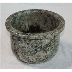 Handcarved Jade Pot, 11.5" x 8"